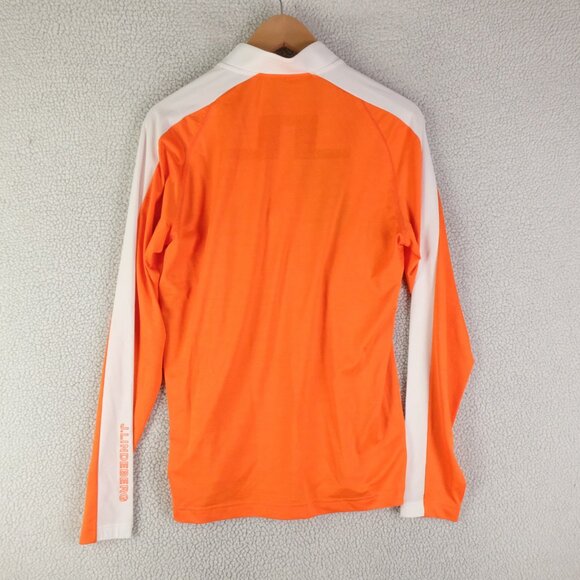 J.Lindeberg RY Mid Layer Shirt Mens Medium Lava Orange Quick Dry Stretch Golf - Picture 4 of 11